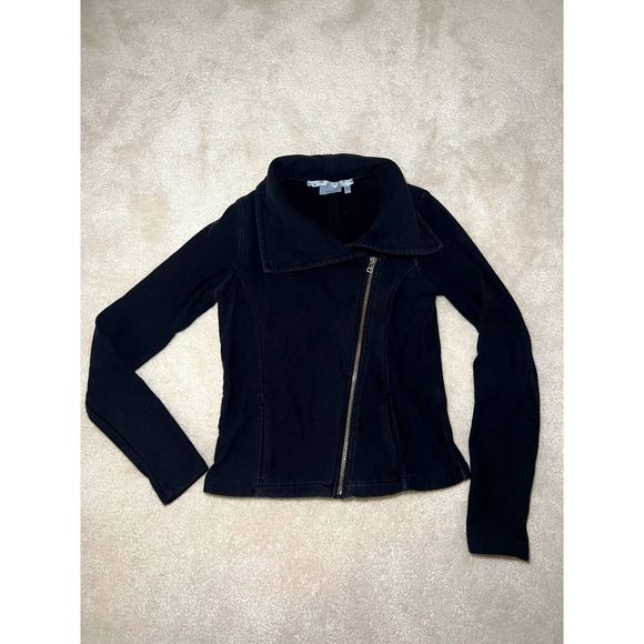 Athleta On The Move Moto Women's Black Asymmetrical Zip Up Jacket | Small - Picture 1 of 6